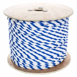 West Coast Paracord Twisted Polypropylene Pool Rope - 3 Strand Polypro Cord - Lightweight Utility Rope for Safety Lines, Pool Lanes - Blue and White (1/2 Inch x 50 Feet)