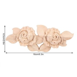 2PCS Rose Wood Carved Appliques Onlay, Wood Appliques and Onlays for Furniture Wood Carved Appliques for Furniture Cabinet Onlays and Appliques Furniture Decoration