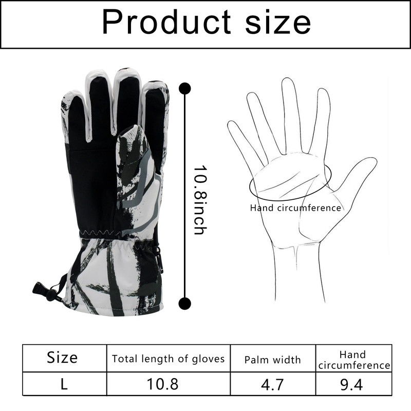 Feelorna Winter Ski Gloves for Men Women, Waterproof Windproof Snow