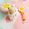 Gowxs Brown Hamster Keychain, Keychain with Hamster Keyring, Cute Soft