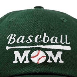DALIX Baseball Mom Embroidered Dad Cap Cotton Hat Women in Dark Green