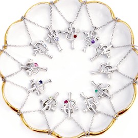 Sears p5257 Necklace, Cross Heart, Diamond & Birthstone, Silver, Silver, Tanzanite (December)