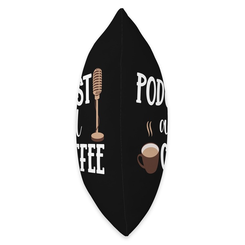 Podcast And Coffee Microphone Podcast Throw Pillow