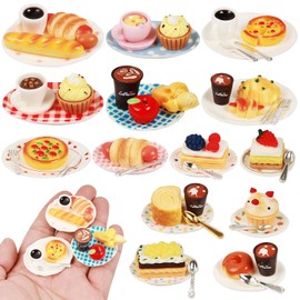 IETWATE Pack of 53 Miniature Food and Drink, Miniature Food Dollhouse Accessories, Small Miniverse Make It Mini Food, Resin Mini Kitchen Miniature Accessories for Girls Boys Food Party