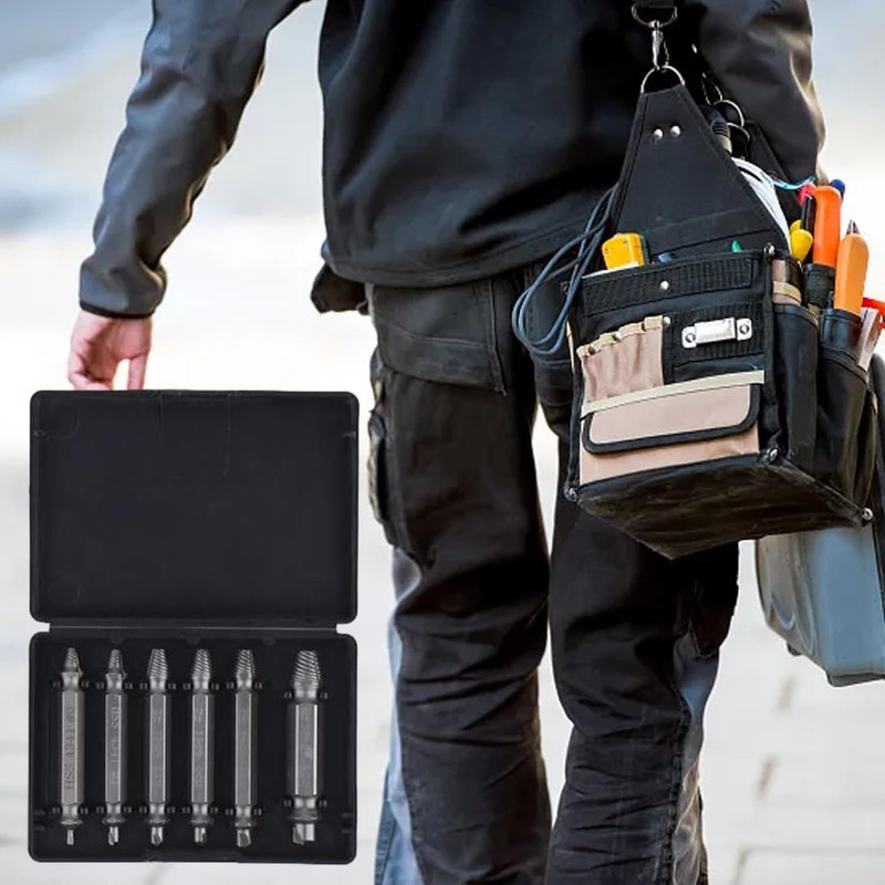 6 Pcs Damaged Screw Remover Screw Tool Stripped Screw Extractor