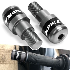 MOLONG Motorcycle Handlebar Grips End Caps Aluminium for T-MAX 500 2008-2011 T-MAX 530 2012-2019 T-MAX 530 DX SX 2017-2019 TMAX 560 2019-2022 T-MAX 560 DX MAX TECH ABS 22 02020-2022 grey