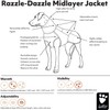 Hurtta Razzle-Dazzle Midlayer Reversible Coat, Red, 56 cm, grey-green