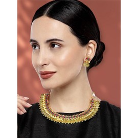 Aheli Indian Collar tradicional pendientes boda joyería de moda étnica para mujeres