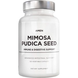 Amen Amen Organic Mimosa Pudica Seeds Capsules, 2 Month Supply, Vegan Mimosa Pudica Seed Plant Supplement - Mimosine Sensitive Plant Pills - Fat Soluble Dietary Supplement - Non-GMO & Vegan - 120 Capsules