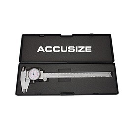 Accusize - 8" x 0.001"/200mm x 0.02mm, Inch/Metric Dual Needle Precision Dial Caliper Stainles Steel, In Fitted Case, P920-S238