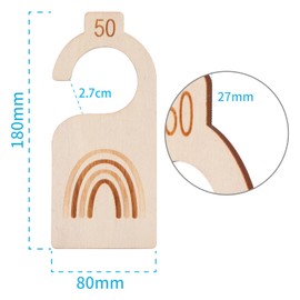 8 Stück Baby Größentrenner aus Holz, Babykleidung Trenner 50-92, Von Neugeborenen bis zu 24 Monaten