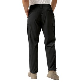 NATUVENIX Hiking Pants Men Lightweight Mens Travel Pants Quick Dry Cargo Pants for Men Stretch Work Pants Water Resistant Black