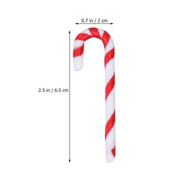 NUOBESTY Christmas Candy Cane Decorations Plastic Candy Cane Ornaments Christmas Tree Hanging Ornaments with Colorful Ribbon 6.5CM 50pcs