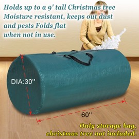 Strong Camel Heavy Duty Large Artificial Christmas Tree Carry Storage Bag Holiday Clean Up to 9' (Green)