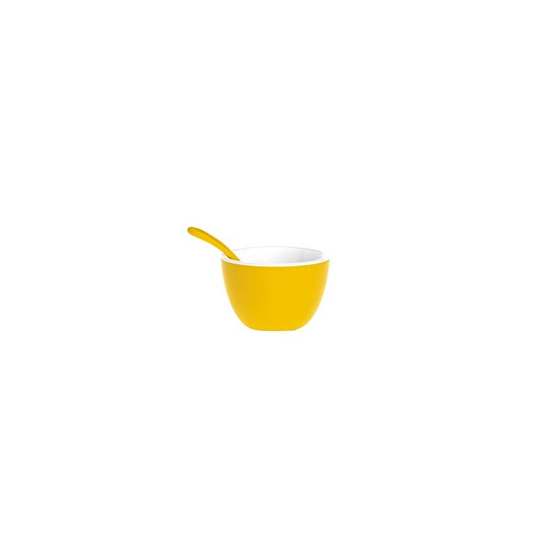 zakdesigns" Duo Bowl, Melamine Yellow/White, 10 x 10 x 7.5