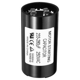 PATIKIL CD60 Motor Start Capacitor, 233-280uF/Mfd 250V 50/60Hz, Black Rectangular Polypropylene Capacitor for Electric Motor Starts Running