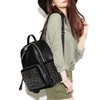 Zzfab Rhinestone Backpack Faux Leather Black