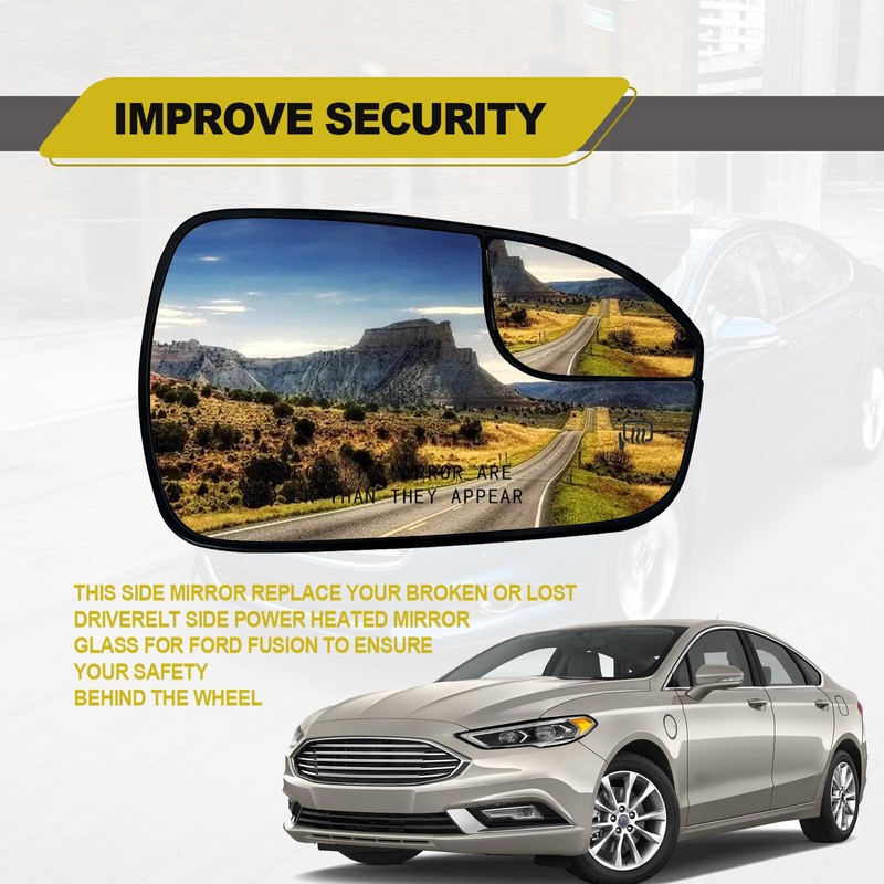 Passenger Right Side Mirror Power Heated Mirror Glass Passenger Right