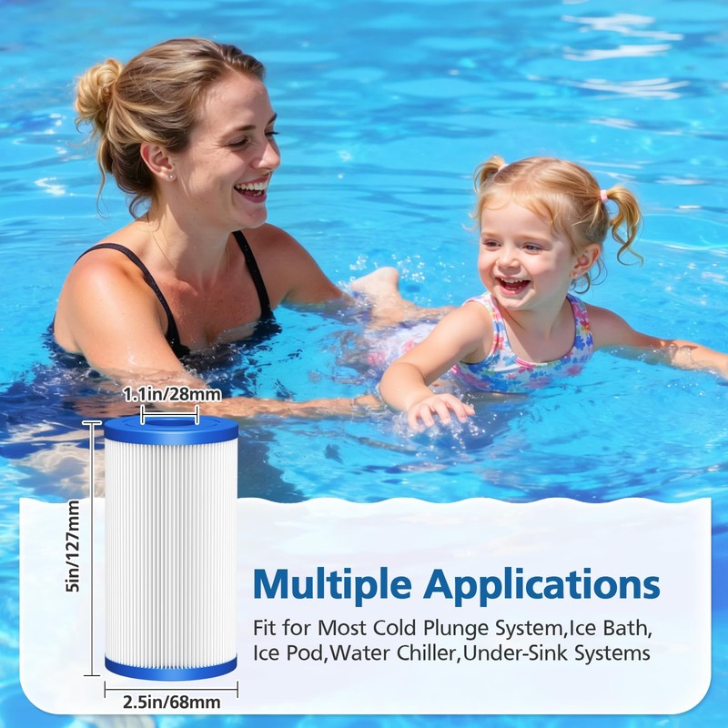 8 PACK 20 Micron 5" x 2.5" Water Filter Replacement