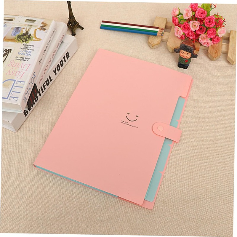 Operitacx Folder Snap Closure Plastic A4 File Folder 5 Expandable