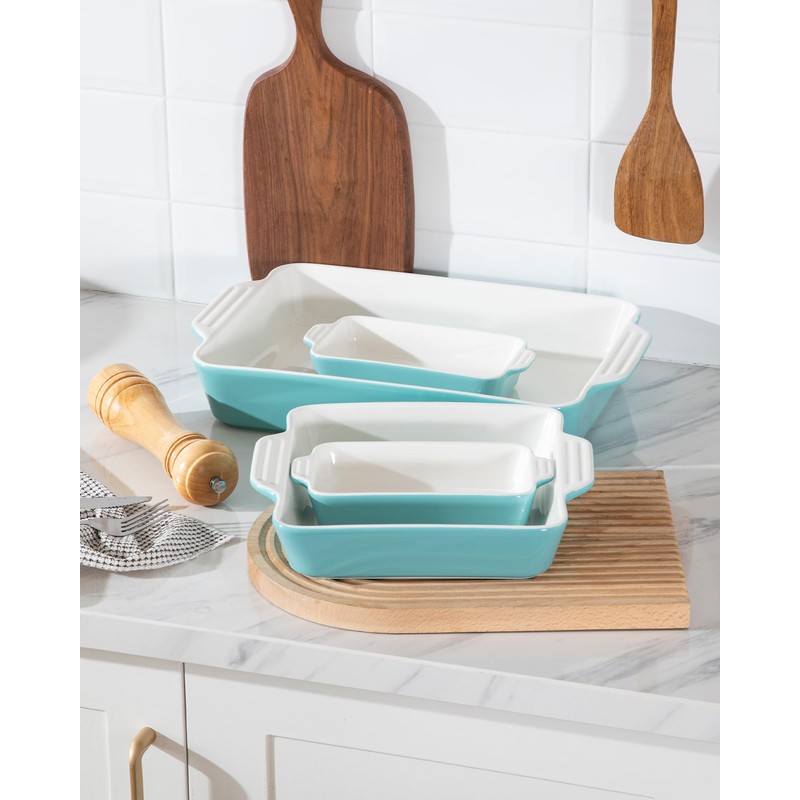 Sweejar Ceramic Bakeware Set of 4, Casserole Dishes for Oven,