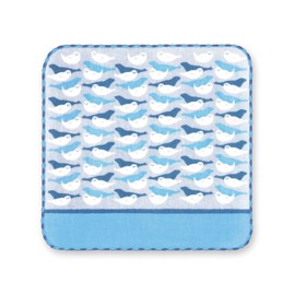 Miyamoto Towel 02824 Miyamoto Handkerchief, Town Musume Handkerchief, Fluffy Seal, Made in Japan, Blue, Approx. 9.8 x 9.8 inches (25 x 25 cm)
