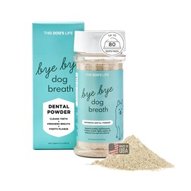 Dog Dental Powder – Vet Formulated - Cleans Teeth, Freshens Breath, Fights Plaque and Tartar – Natural Ingredients - 19 Active Ingredients - Oral Dog Probiotic - No Brushing - Made in USA