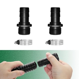 LONGRUNNEW Pond Hose Fittings Adapter, PVC Tube Fitting, Adapter, Black, 1" Barbed x 1.2'' NPT Male