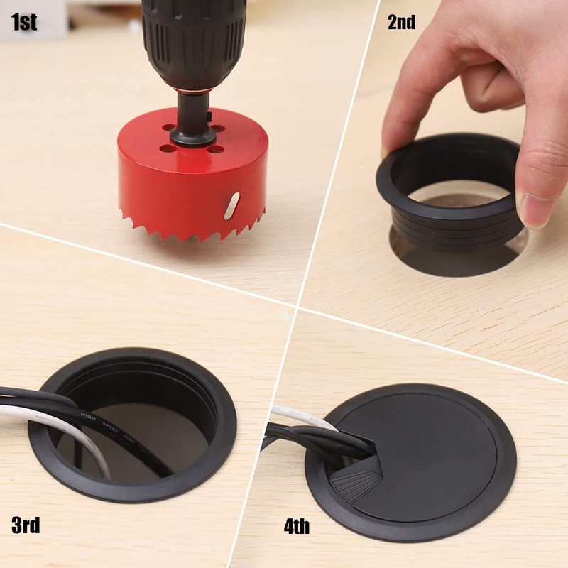 Cable Grommet Desk Pack of 10 60 mm Cable Pass
