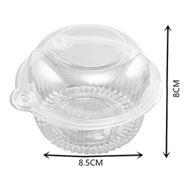 BlueSnail 50 pieces Plastic Single Individual Cupcake Muffin Dome Holders Cases Boxes Cups Pods
