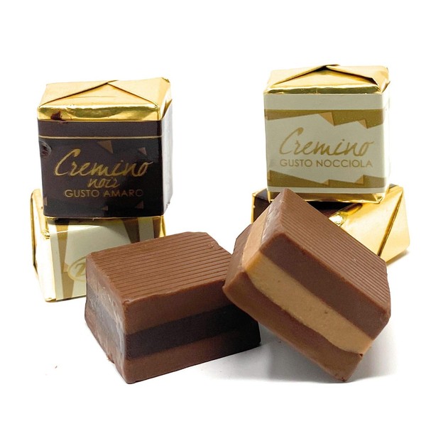 Cremino Layered Gianduia Chocolate w/ Rich Hazelnut or Dark Chocolate Center (Cremini assort.) 500gr (47-50 pcs)