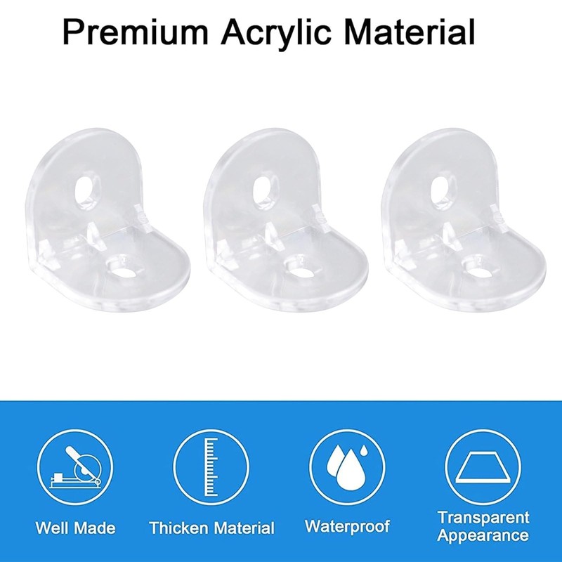 INCREWAY Acrylic L Brackets Clear Right Angle 90 Degree Support