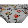 Karina Home Wipe Clean Tablecloth Oilcloth Vinyl Ozzy Owl White