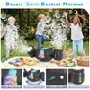 Bubble Machine, Rechargeable Dual-Nozzle Bubble Machine with Remote Control, 30000+