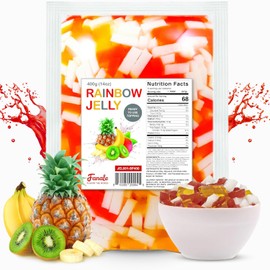 Fanale Coconut Jelly Topping nata de coco for Bubble Tea | Rainbow Konjac Jelly Topping for Boba Tea, Smoothies, Slushes, Desserts 400g(Pack Of 1)