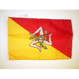 AZ FLAG Sicily Flag 18'' x 12'' Cords - Italy - Sicilian Small Flags 30 x 45cm - Banner 18x12 in