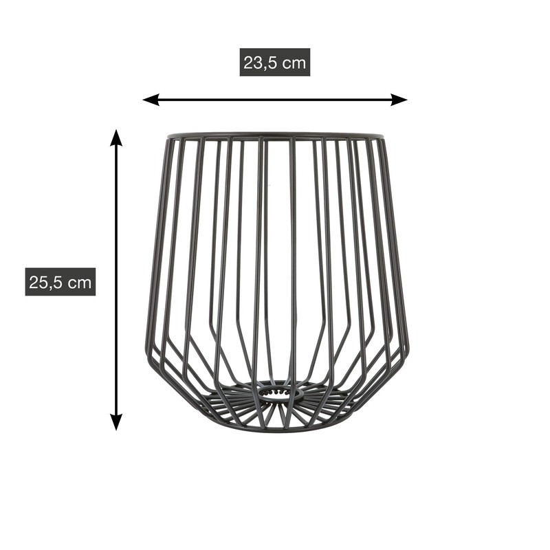 Point-Virgule Metal Fruit Basket, Scandinavian Home Decoration, Wire Basket, Black,