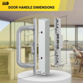 Sliding Glass Door 8.5" Handle Set Replacement | 3-15/16" Hole Spacing - No Mortise Lock | Fix and Repair Glass Door Hardware - Offset Latch Handle, Right-Handed Orientation - Silver