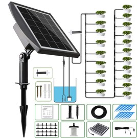Solar Bewässerungssystem Garten Mit 12Timer-Modi Und Schutz Vor Wassermangel 20M Schlauch Und 20 StückTropfkopf Für Garten, Balkon Pflanzen, Kübelpflanzen Im Freien