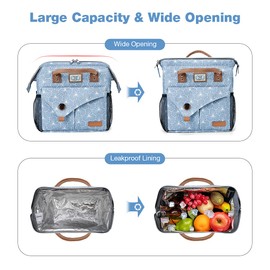 Lekesky 10L Insulated Lunch Bag for Women for Work Lunch Tote, Blue