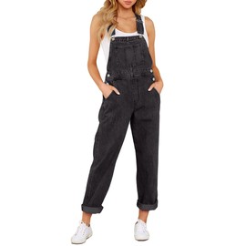 GRAPENT Baggy Overalls for Women Jean Romper for Women Womens Overall Jumpsuit Baggy Overalls for Women Cotton Overalls Vintage Overalls Color Iconic Black Size Medium Size 8 Size 10