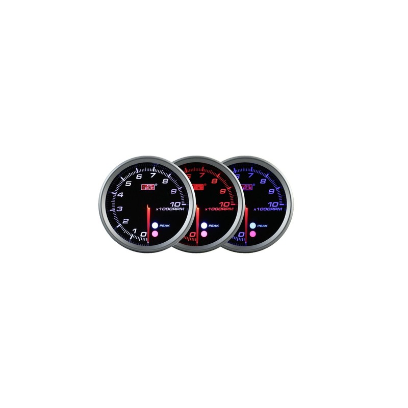 AUTOGAUGE AGTASMSWL270-80PK PK80 Tachometer, Black Face 3 Color LED, With