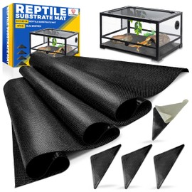 [Premium] 24"x60" Reptile Substrate Mat with 4 PCS Rug Gripper, Extra Thick & Ultra Comfortable,Non-slip, Reptile Tank Accessories for Bearded Dragon, Leopard Gecko,Lizard (not including tank)