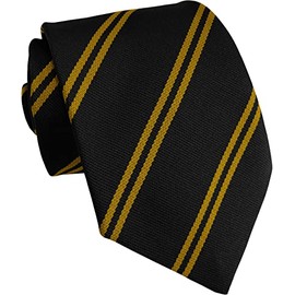 Great British Tie Club School Ties (14 Double Stripe Variations) Junior Age (Black & Gold)