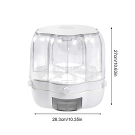 HAPPCUCOE 6-Grid Large Food Storage Containers,360 Rotating Rice Dispenser with Lid,Rice Grain Dry Food Dispenser Container, Flour Storage Container for Kitchen (8kg)