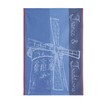 Coucke Moulin Rouge Rouge Blue French Cotton Jacquard Towel, 20"