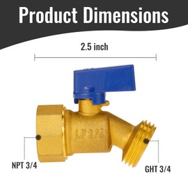 Angry Pony FNPT 3/4 x GHT 3/4 Brass Rain Barrel Spigot Kit, Outdoor Faucet with Bulkhead Fitting for Water Bucket,Hose Bib,Rainwater Barrel