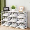 VECELO Foldable Plastic Shoes Rack Storage Organizer for Entryway, Hallway,