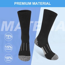 Aomig Mens Socks, 6 Pairs Thermal Warm Winter Cotton Socks, Wicking Breathable Sport Socks for Men, Work Casual Crew Socks Women Men, Hiking Trekking Walking Athletic Socks, Multipack Socks