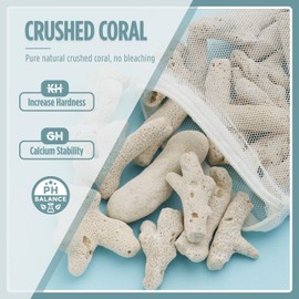 JINKEYULV Crushed Coral for Freshwater Aquarium Substrate Aquarium Filter Media for Fish Tank Bio Media Fish Tank PH/KH Balancer Filter Bags for Fish Tank Pond 500g/1.1lb